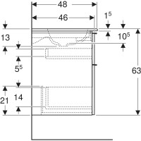 502.338.01.1 Комплект вбудованого умивальника Geberit iCon slim rim, з шафкою з двома шухлядами й з’ Geberit фото 4
