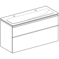 502.338.01.1 Комплект вбудованого умивальника Geberit iCon slim rim, з шафкою з двома шухлядами й з’ Geberit фото 1