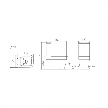 3110140 OPTIMA Компакт безобідковий + кришка  soft-close UF5200(3пак) (1 сорт) Devit