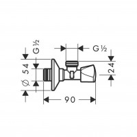 13903000 Вентиль кутовий E 1/2’ x 1/2’ (1 сорт) HANSGROHE фото 1
