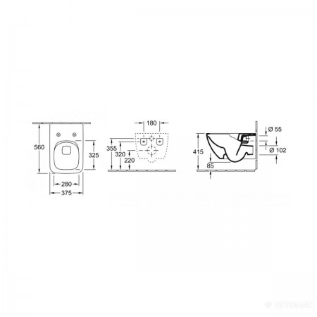 4611RS01 VENTICELLO унітаз підвісний + кришка SoftClose QuickRelease, білий (1 сорт) VILLEROY  BOCH