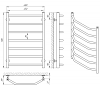 71207048 Полотенцесушитель водяной Laris Виктория П7 450 х 700 Laris фото 4