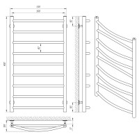 71207036 Полотенцесушитель водяной Laris Микс П9 500 х 900 Laris фото 4