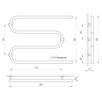 71207186 Полотенцесушитель водяной Laris Змеевик 25 РС3 700 х 500 1/2&quot; Laris фото 3