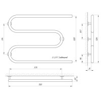 71207177 Полотенцесушитель водяной Laris Змеевик 25 РС3 700 х 500 3/4&quot; Laris фото 3