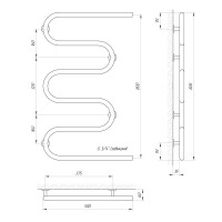 71207189 Полотенцесушитель водяной Laris Змеевик 25 РС5 500 х 800 3/4&#039;&#039; Laris фото 3