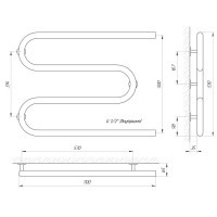 71207215 Полотенцесушитель водяной Laris Змеевик 30 РС3 700 х 500 1/2&#039;&#039; Laris фото 3