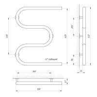 71207218 Полотенцесушитель водяной Laris Змеевик 32 РС3 500 х 600 1&quot; Laris фото 3