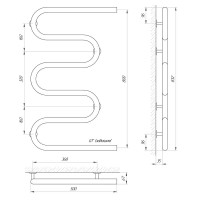 71207231 Полотенцесушитель водяной Laris Змеевик 32 РС5 500 х 800 1&quot; Laris фото 3