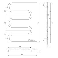 71207233 Полотенцесушитель водяной Laris Змеевик 32 РС5 600 х 800 1&quot; Laris фото 3