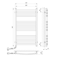 73207174 Полотенцесушитель электрический Laris Классик Премиум П11 500 х 900 Э (подкл. слева) Laris фото 5