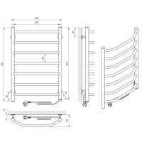 73207016 Полотенцесушитель электрический Laris Виктория П7 450 х 700 Э (подкл. справа) Laris фото 5