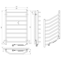 73207017 Полотенцесушитель электрический Laris Виктория П8 500 х 800 Э (подкл. справа) Laris фото 5