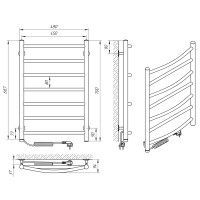 73207062 Полотенцесушитель электрический Laris Микс П7 450 х 700 Э (подкл. слева) Laris фото 1