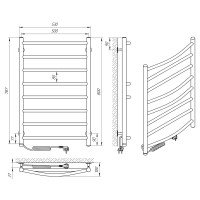 73207064 Полотенцесушитель электрический Laris Микс П8 500 х 800 Э (подкл. слева) Laris фото 4
