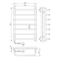 73207086 Полотенцесушитель электрический Laris Стандарт П7 450 х 700 Э (подкл. слева) Laris фото 4