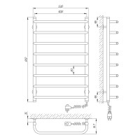 73207023 Полотенцесушитель электрический Laris Стандарт П8 500 х 800 Э (подкл. справа) Laris фото 4