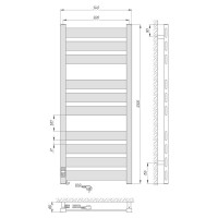 75201079 Полотенцесушитель электрический Laris Зебра Гефест Премиум ЧК10 500 х 1200 Э (подкл. слева) Laris фото 5