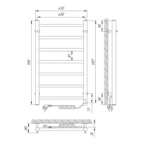 73207458 Полотенцесушитель электрический LARIS Альфа П7 400 х 700 Э (подкл. справа) Laris фото 5