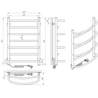73207096 Полотенцесушитель электрический LARIS Евромикс П7 450 х 700 Э (подкл. слева) Laris фото 5